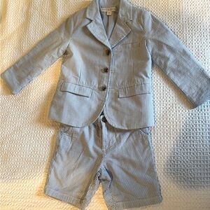 Hope and Henry Boys Seersucker blazer and shorts, size 3.